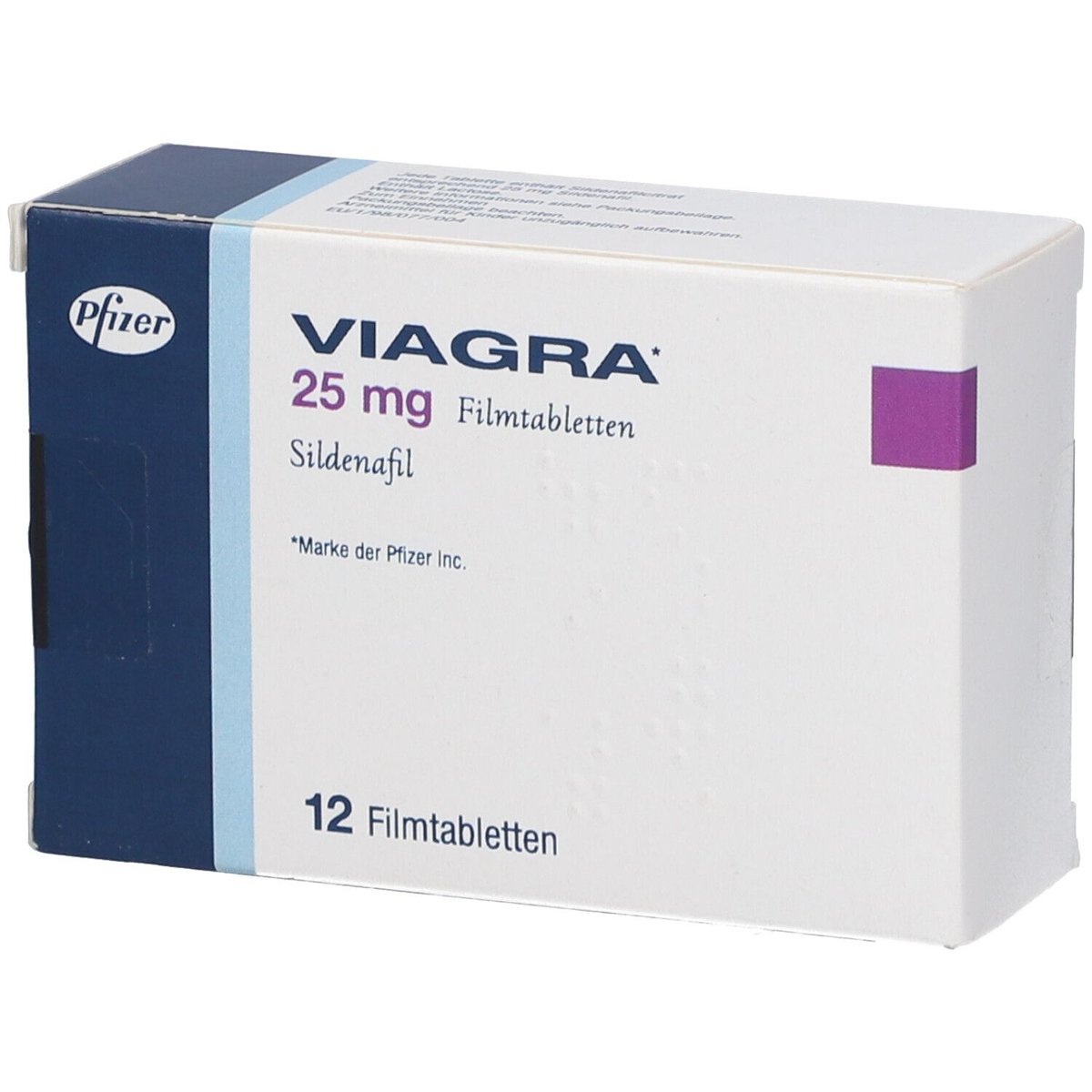 Viagra 25 mg film kaplı tablet kutusu