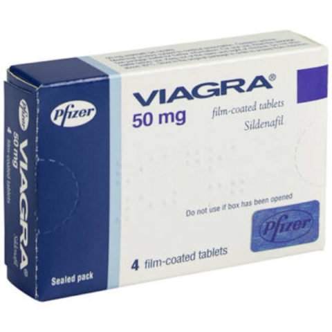 Viagra 50 mg film kaplı tablet kutusu, 4 tablet